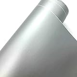 TRIXES Mattes Vinyl Klebefolie fürs Auto - 1500 x 300 mm - Silber - für innen und außen - Glatteffekt