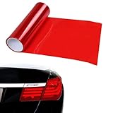 1 Rolle Scheinwerferfolie,Rote Folie Transparent,Cellophanfolie,Tönungsfolie Auto,Carbon Folie Rot,Klebefolie Rot,Scheinwerfer Folie,Zuschneidbar,Selbstklebend,Auto-Rücklichttönungsfolie
