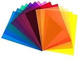 DECARETA 14 Stück Farbfolien Gel Farbfilter Filter Transparente Farbige Farbfilm Folie für Foto Studio Strobe Blitz LED Licht Scheinwerfer