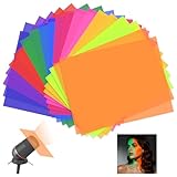 20 Stück Farbfolien Bunt Set, Transparente Farbkorrektur Folien, Hitzebeständige Gel Filter in 10 Farben A4 Größe, Scheinwerfer, Lichtfilter für Fotografie, Dekoration und DIY