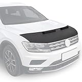 OMAC Haubenbra Steinschlagschutz Bonnet Bra kompatibel mit VW Tiguan 2016-2024 Schwarz Halb