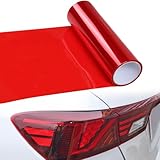 Scheinwerfer Folie,120x30cm Tönungsfolie Auto,AutoFolie Rot,Rote Folie Transparent,RoteFolie,Selbstklebende Scheinwerfer Taillights Tönung Vinyl Film,Tönungsfolie für Auto Rücklichter Nebellichter