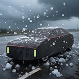 Hagelschutzplane Auto, Wasserdichter Verdickter Hagelschutz Auto Autoabdeckung Hagelschutz für Opel Corsa, Renault Clio, Peugeot 208, Toyota Yaris (Größe 1 PKW 350 - max. 405cm)