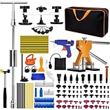 Ofeace Dellen Reparaturset Auto, 120PCS Ausbeulwerkzeug Karosserie mit Heißklebepistole, Beulenzieher Auto, Gleithammer und Saugnäpfen, Beulen Reparaturset Auto für Fahrzeug Dellen Entfernen