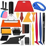 Seconero 37 Stück Folierungs Werkzeug Set mit 12 Verschiedene Rakel, Scheibentönungsfolie Auto Rakel Set, Rakel für Folie, Fensterfolie DIY, Tönungsfolie Auto Wrap, Installation von Wärmedämmfolie
